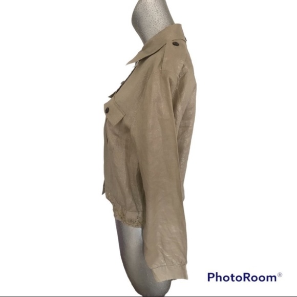 4/$20 Kula Kula Ramie neutral sand tan blouse jacket - Picture 3 of 10